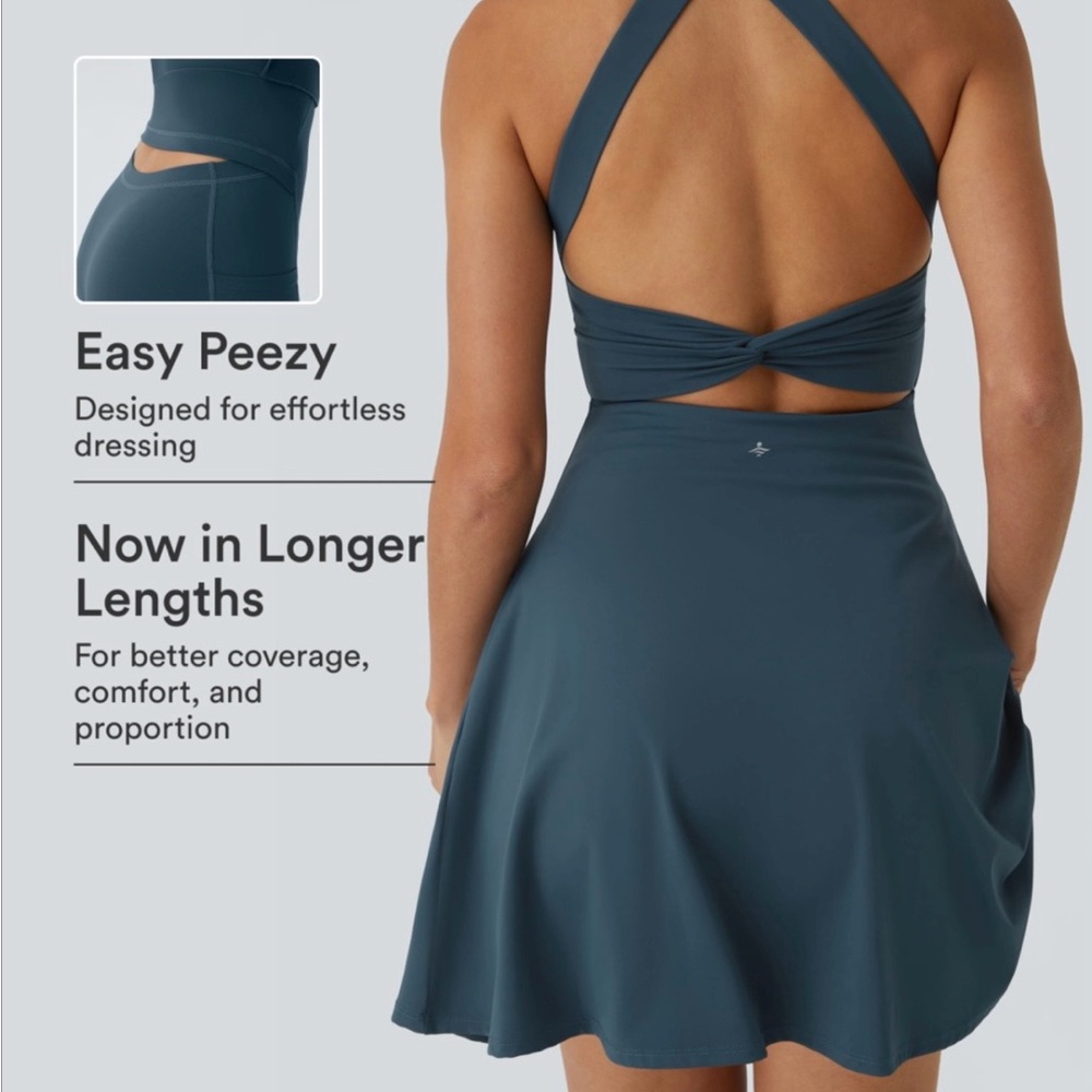 Halara SoftlyZero Backless Twisted Cool Touch Active Dress-Easy Peezy - Picture 10 of 12